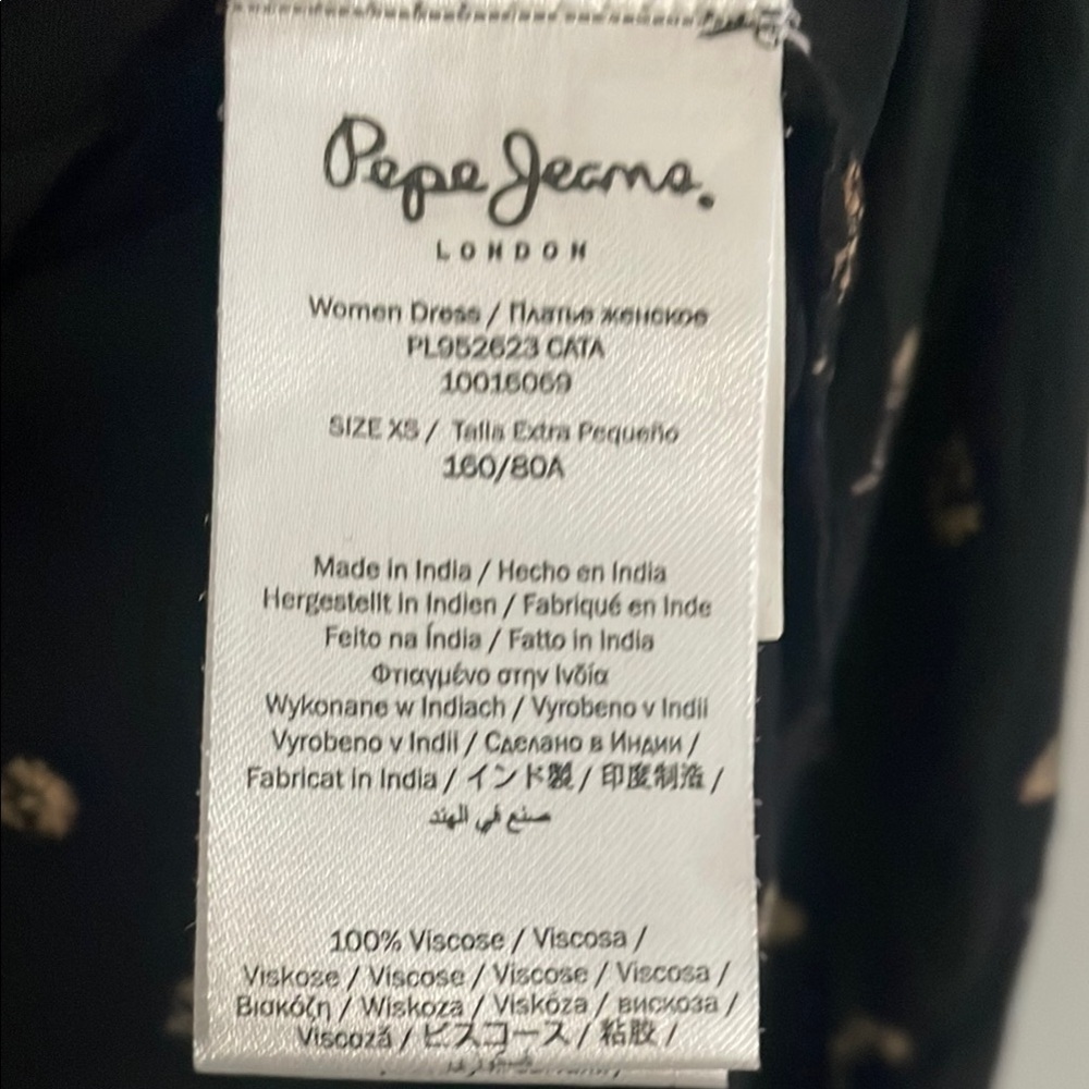 Pepe Jeans Elegant Black and Gold Women's Dress - Picture 7 of 7
